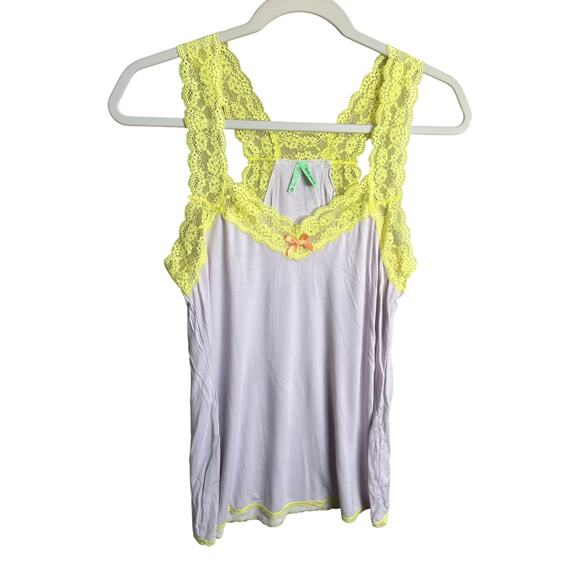 Honey Dew Tank top Fairy Y2K Retro Green Purple Lace 2000s Princess Baby Doll - Picture 1 of 11